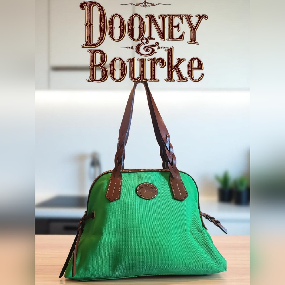 Dooney & Bourke Green and Brown Shoulder Bag